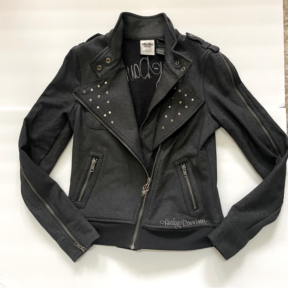 Vintage Harley Davidson Motorcycle Biker Jacket Size XS